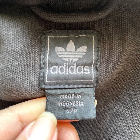🛑 Vintage Adidas Black White Logo Zip-up Track Jacket - Small - Picture 5 of 10